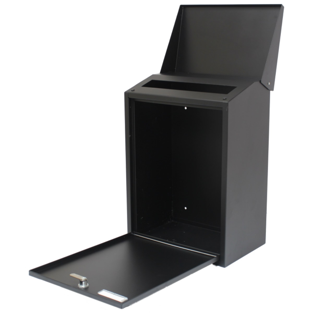 Wall Mounted Large Black Locking Mail/Post/Newspaper Box House/Office